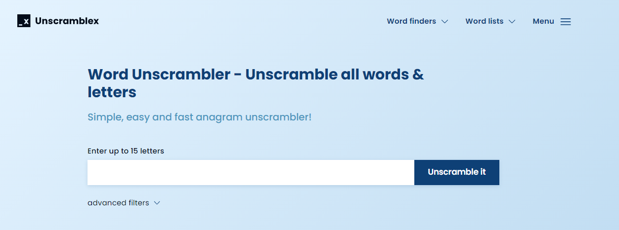 07 eCommerce chatbot - unscramblex An example of a simple and user-friendly website design on Unscramblex's website