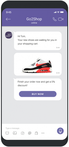 05 Chatbots in eCommerce - Cart Abandonment Go2Shop Chatbot Example