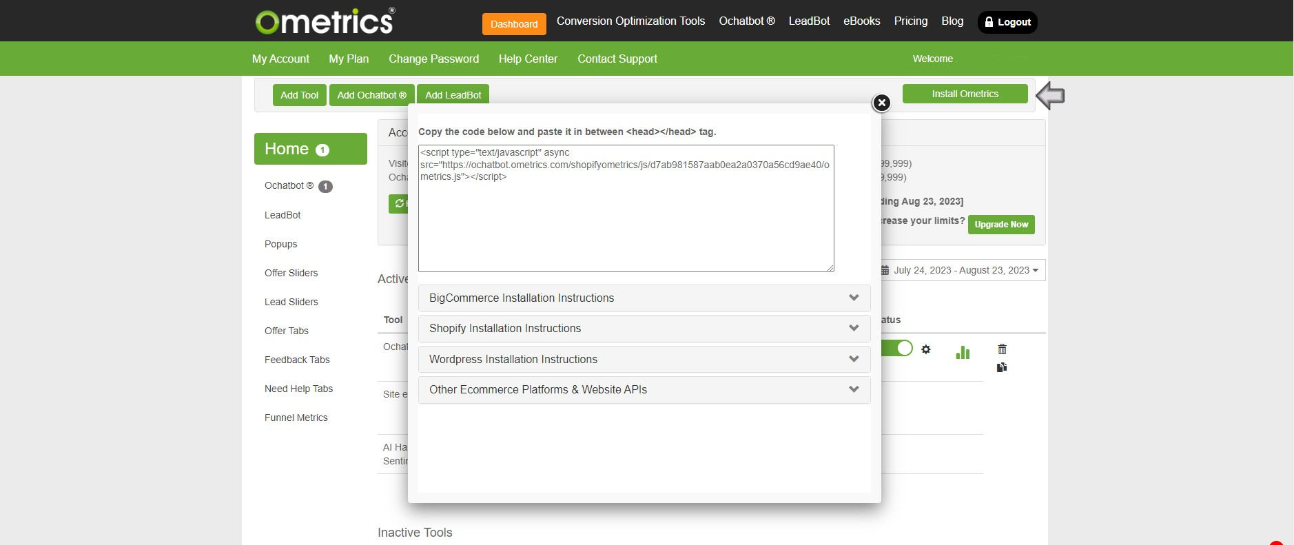 Directions for how to install Ometrics Script