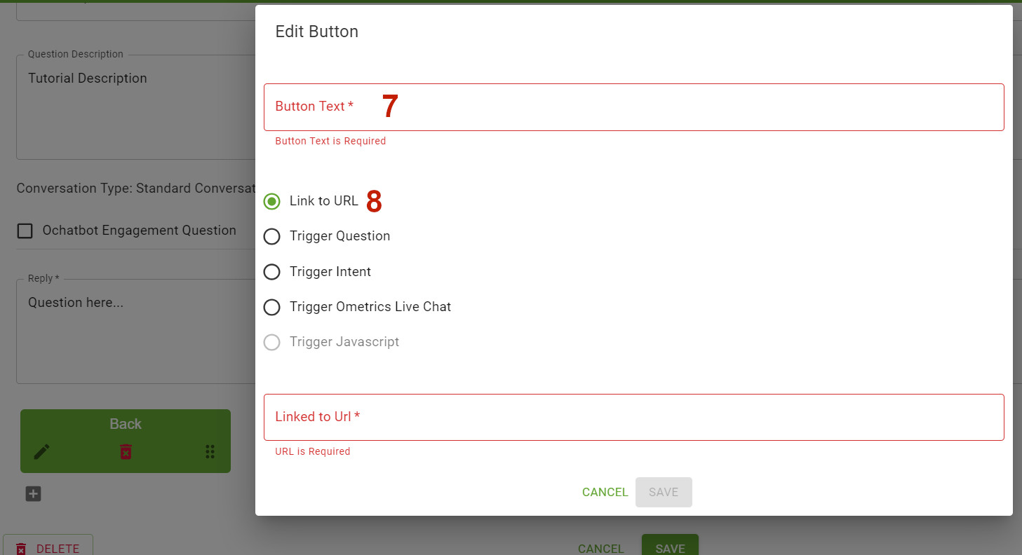 Screenshot of Button Editor