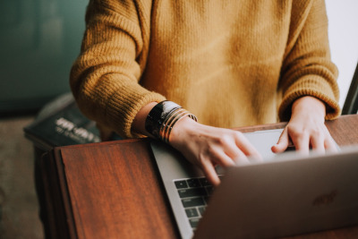 woman on her laptop