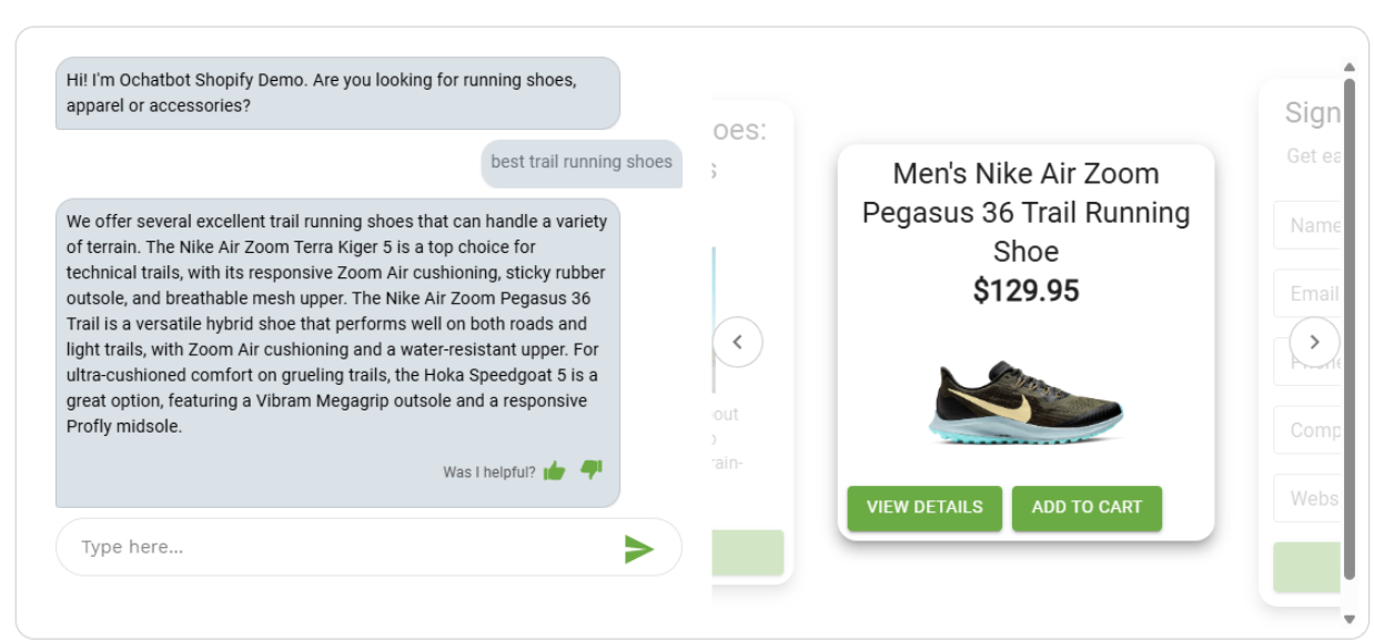 screenshot of web ai