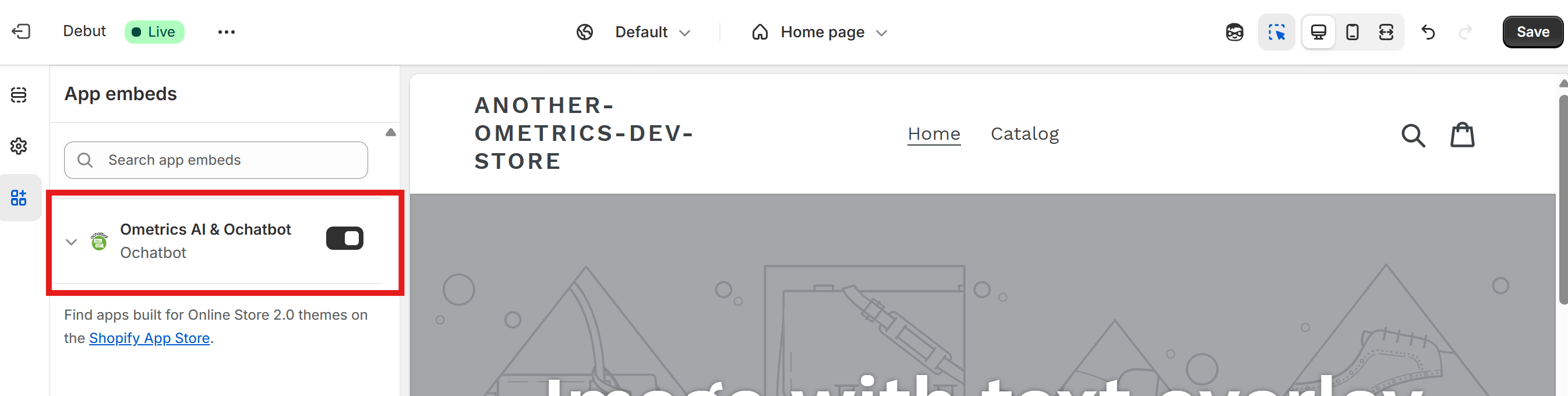 Support Screenshot Ometrics dashboard screenshot