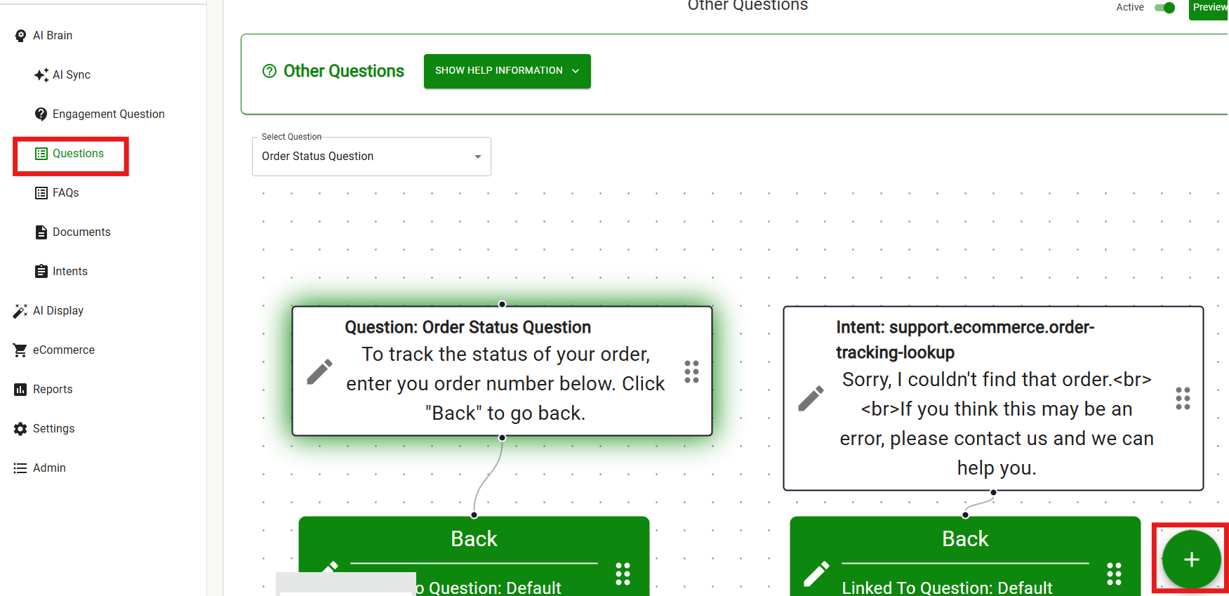 Screenshot of Question Builder