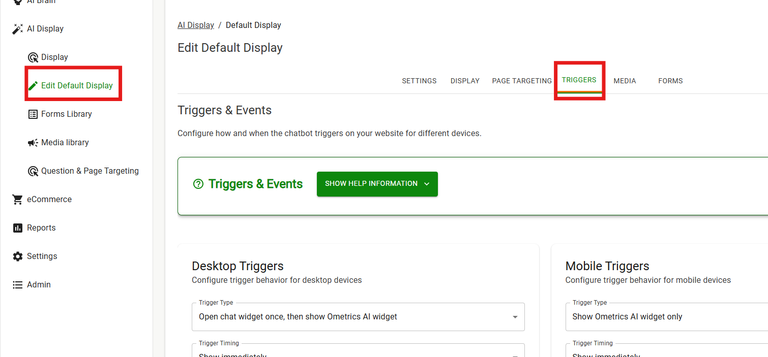 This gif gives an example of a bouncing Ochatbot widget in the bottom righthand corner of a sneaker store.