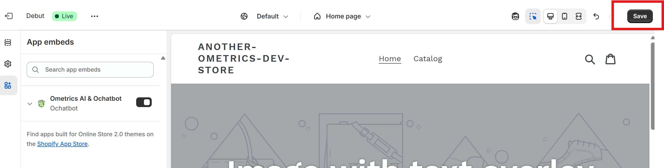 Ometrics dashboard screenshot