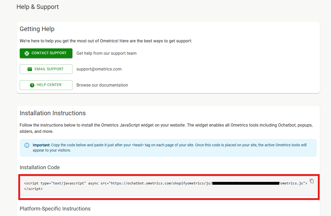 Directions for how to install Ometrics Script