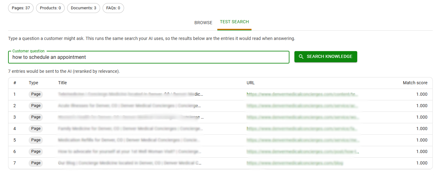 screenshot of intelligent website ai layout tab